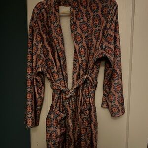 NATURAL LIFE Floral Patterned Robe - Pink and Blue